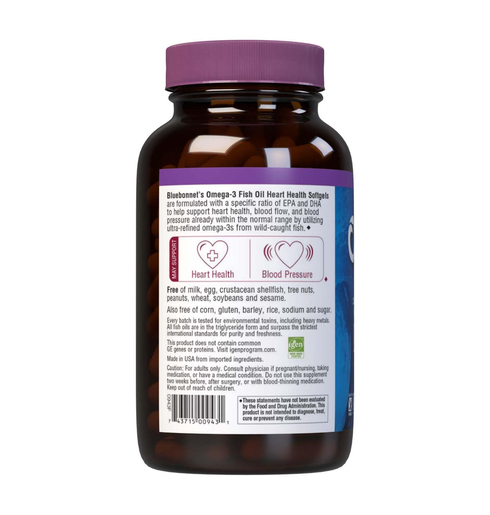 Bluebonnet Omega-3 Heart Formula supplement facts panel