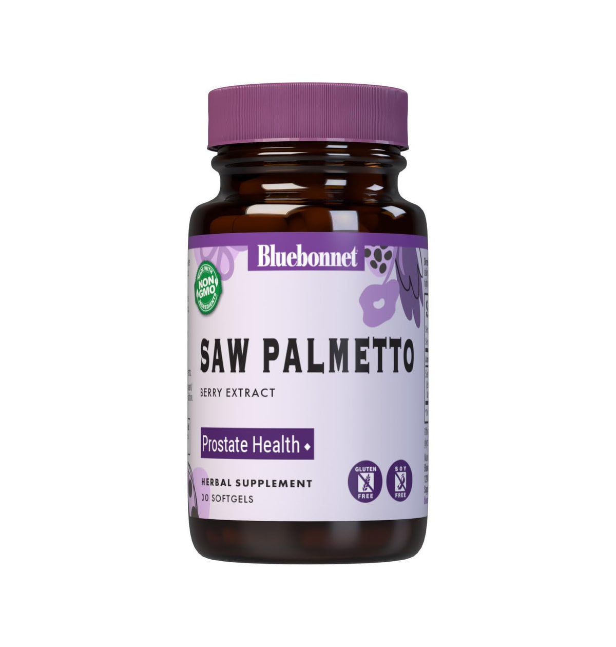 BlueBonnet Extra Strength Saw Palmetto Berry Extract Softgels bottle, 30-count