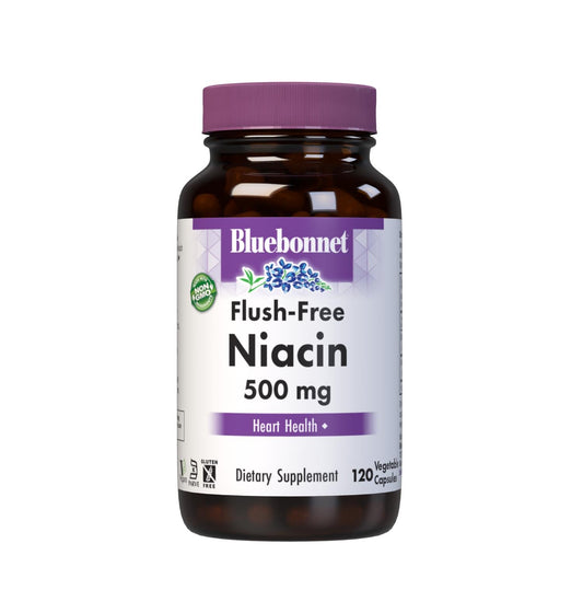 BlueBonnet Nutrition Flush-Free Niacin 500 mg vegetarian capsules bottle