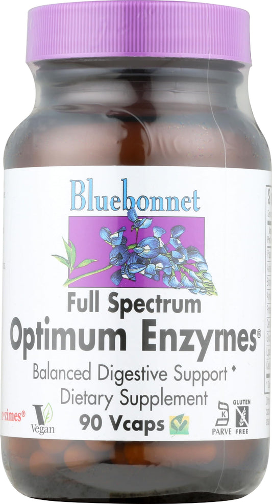 BlueBonnet Full Spectrum Optimum Enzymes Vegetarian Capsules bottle - 90 count