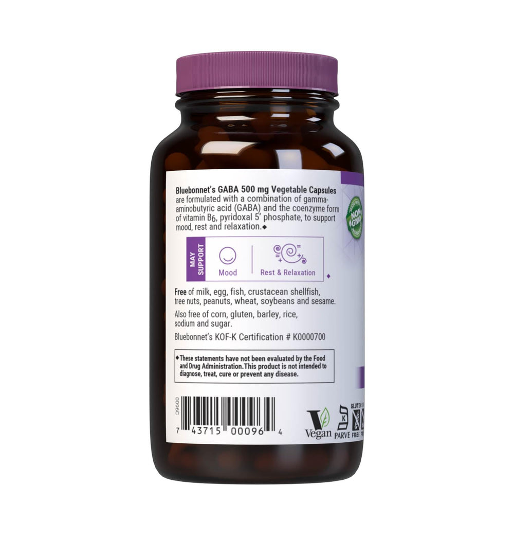 GABA 500 mg ingredients panel