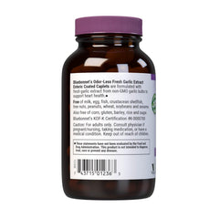 BlueBonnet Garlic Extract label showing 60 caplets and certifications