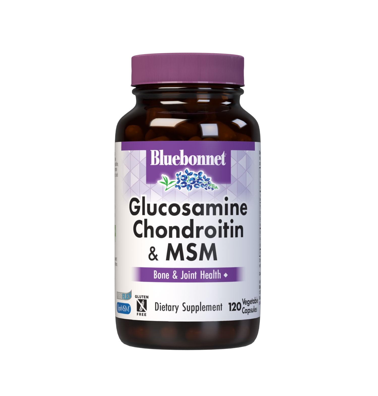 Bluebonnet Glucosamine-Chondroitin-MSM bottle front suggesting joint support