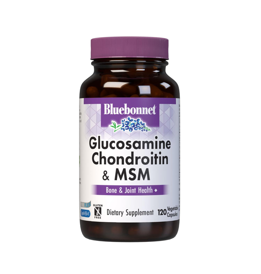 Bluebonnet Glucosamine-Chondroitin-MSM bottle front suggesting joint support