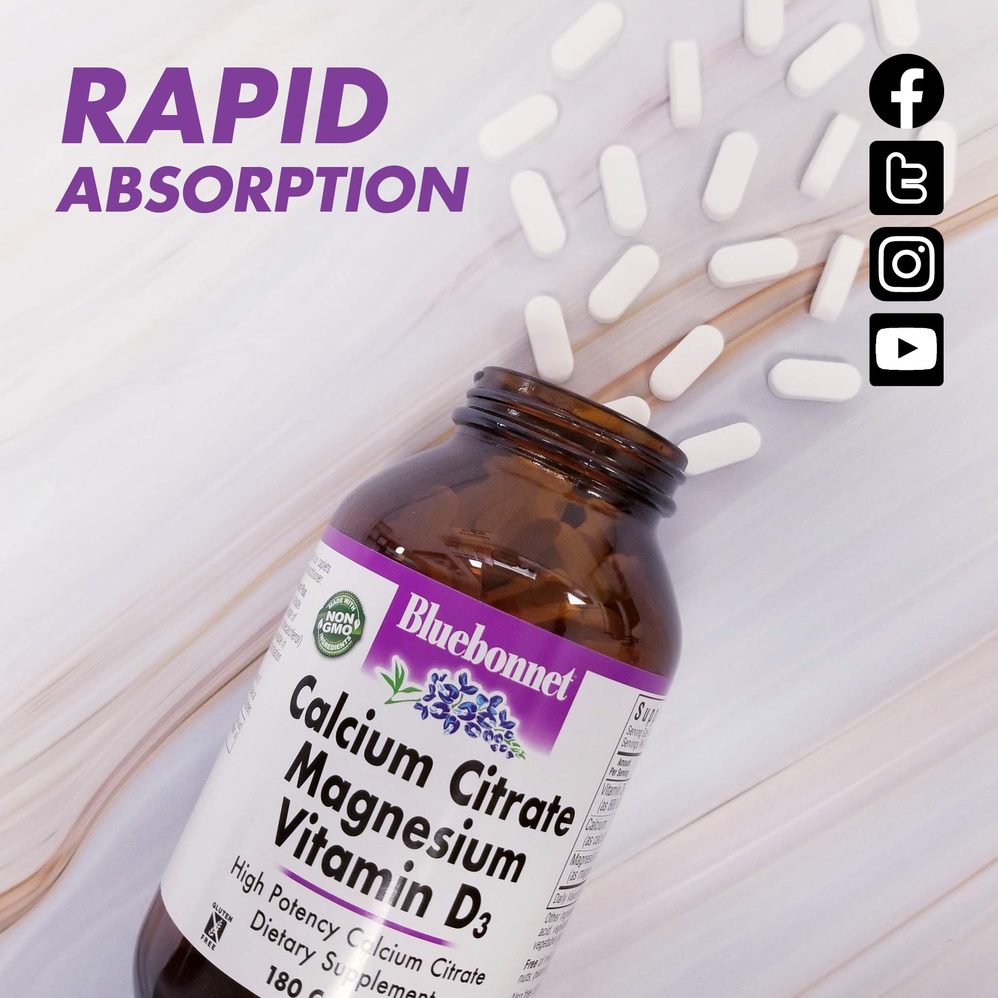 Gluten free non-GMO kosher symbols on Bluebonnet label