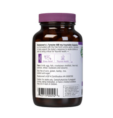 Allergen-free labeling for Bluebonnet L-Tyrosine 500 mg capsules