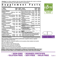 Close-up of the product label on BlueBonnet Ladies’ One Prenatal