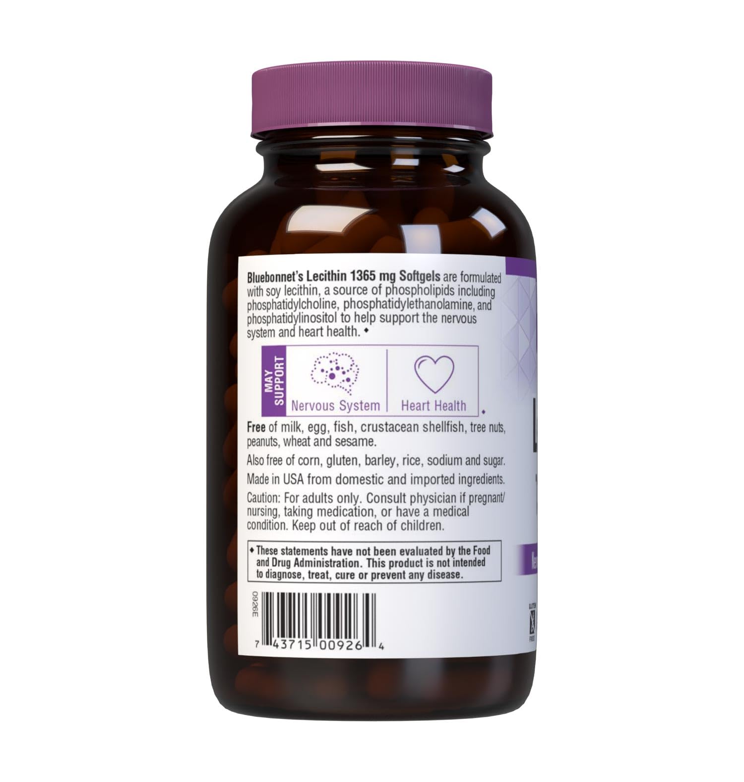 Ingredients: soy lecithin and phospholipids in softgels