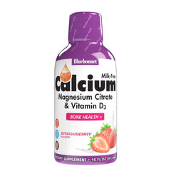 Bluebonnet Liquid Calcium Citrate Strawberry bottle front