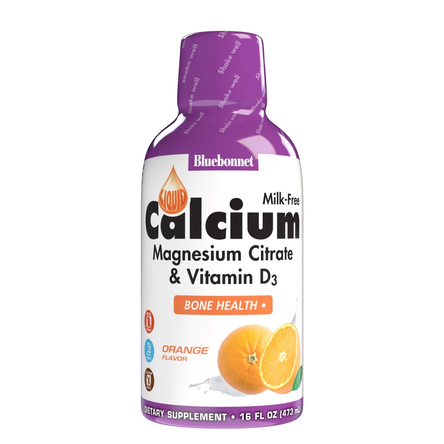 Bluebonnet Nutrition liquid calcium magnesium citrate orange flavor bottle 16 oz