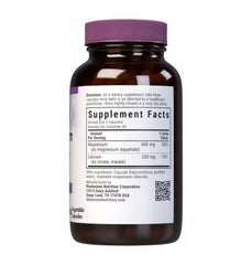 Capsules showing 180 vegetable capsules for Bluebonnet Magnesium & Calcium 2:1 Ratio