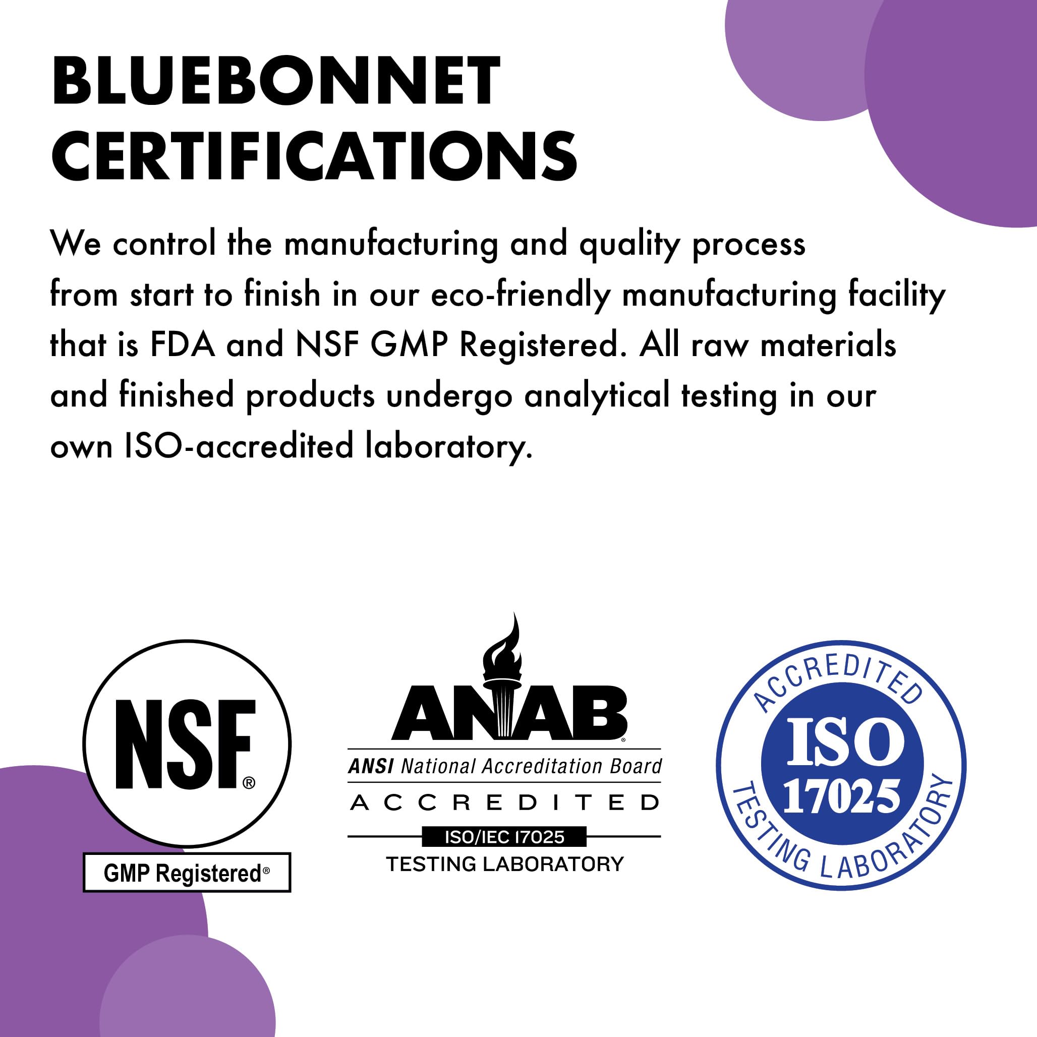 Non-GMO vegan kosher gluten-free symbols on Bluebonnet packaging