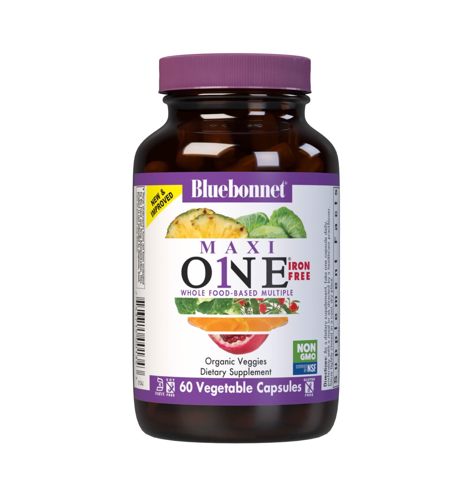 Bluebonnet Maxi One Iron-Free multivitamin bottle
