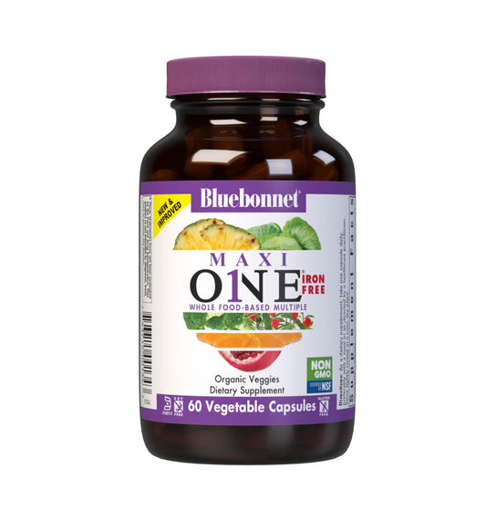 Bluebonnet Maxi One Iron-Free multivitamin bottle
