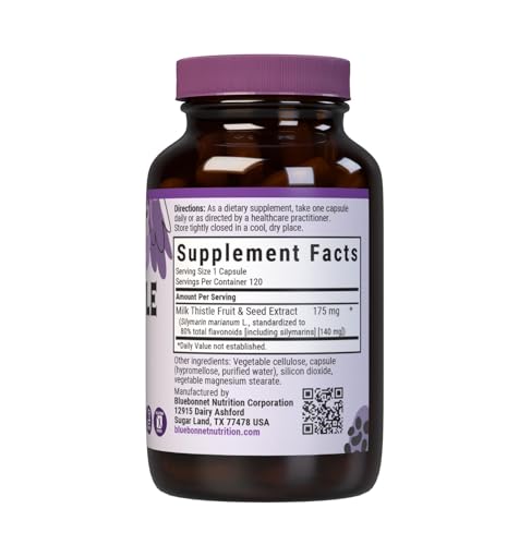 Milk Thistle extract standardized to 80% flavonoids (140 mg total flavonoids)