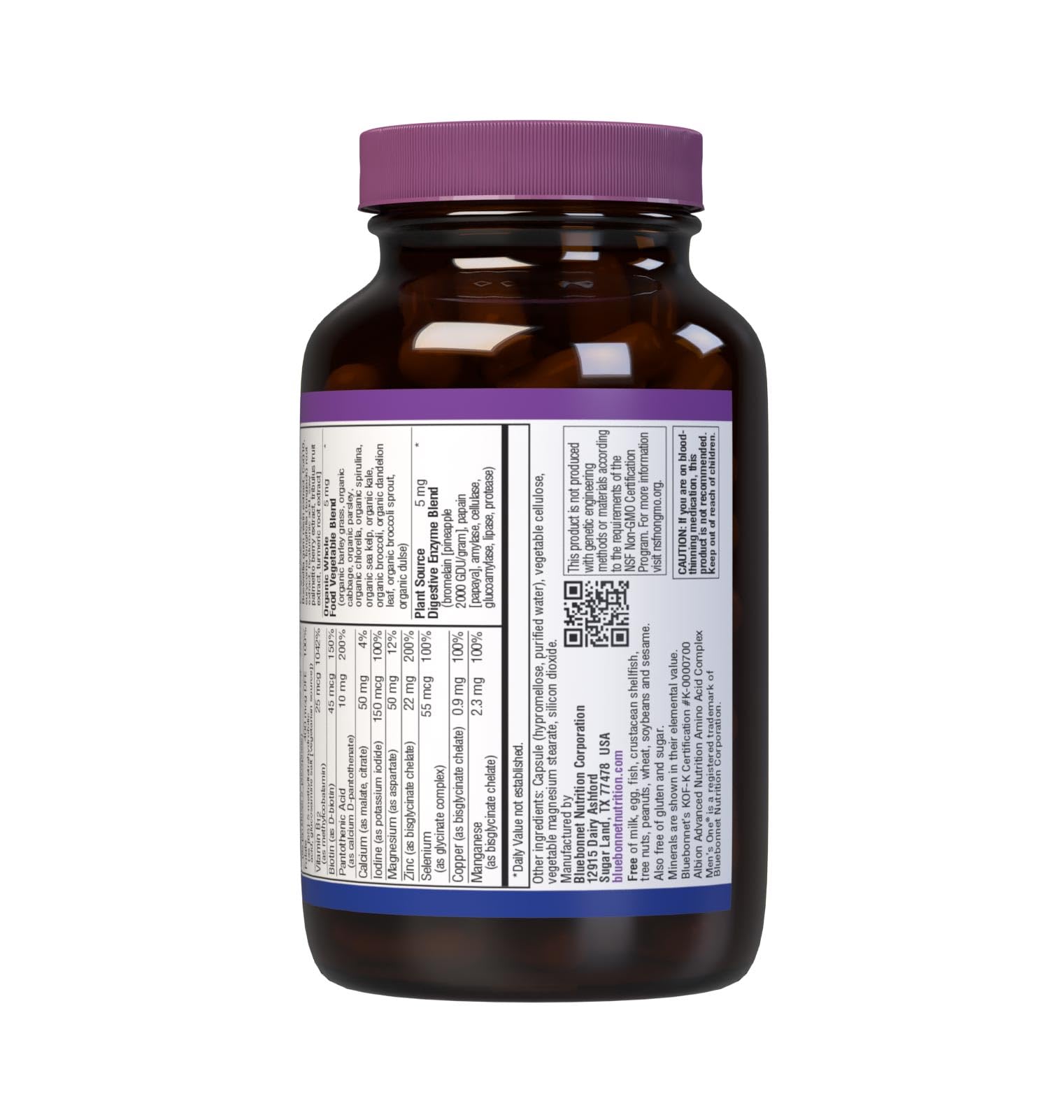 MK-7 vitamin K2 and Albion minerals in Bluebonnet multivitamin