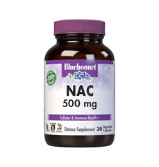 Bluebonnet NAC 500 mg vegetable capsules bottle - 30 count (hero image)
