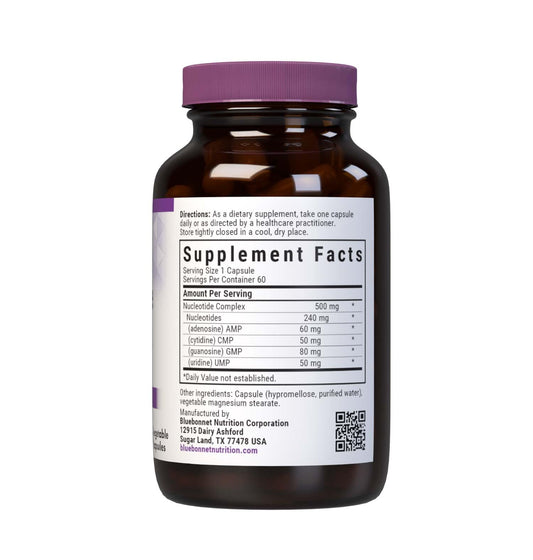 Close-up of bottle label and 60 vegetable capsules
