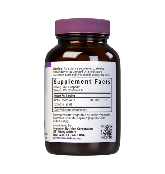 Alpha Lipoic Acid 100 mg capsules label