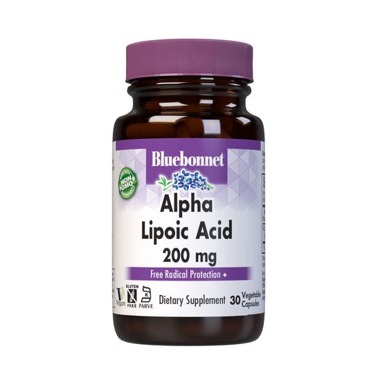 Bluebonnet Nutrition Alpha Lipoic Acid 200 mg bottle label