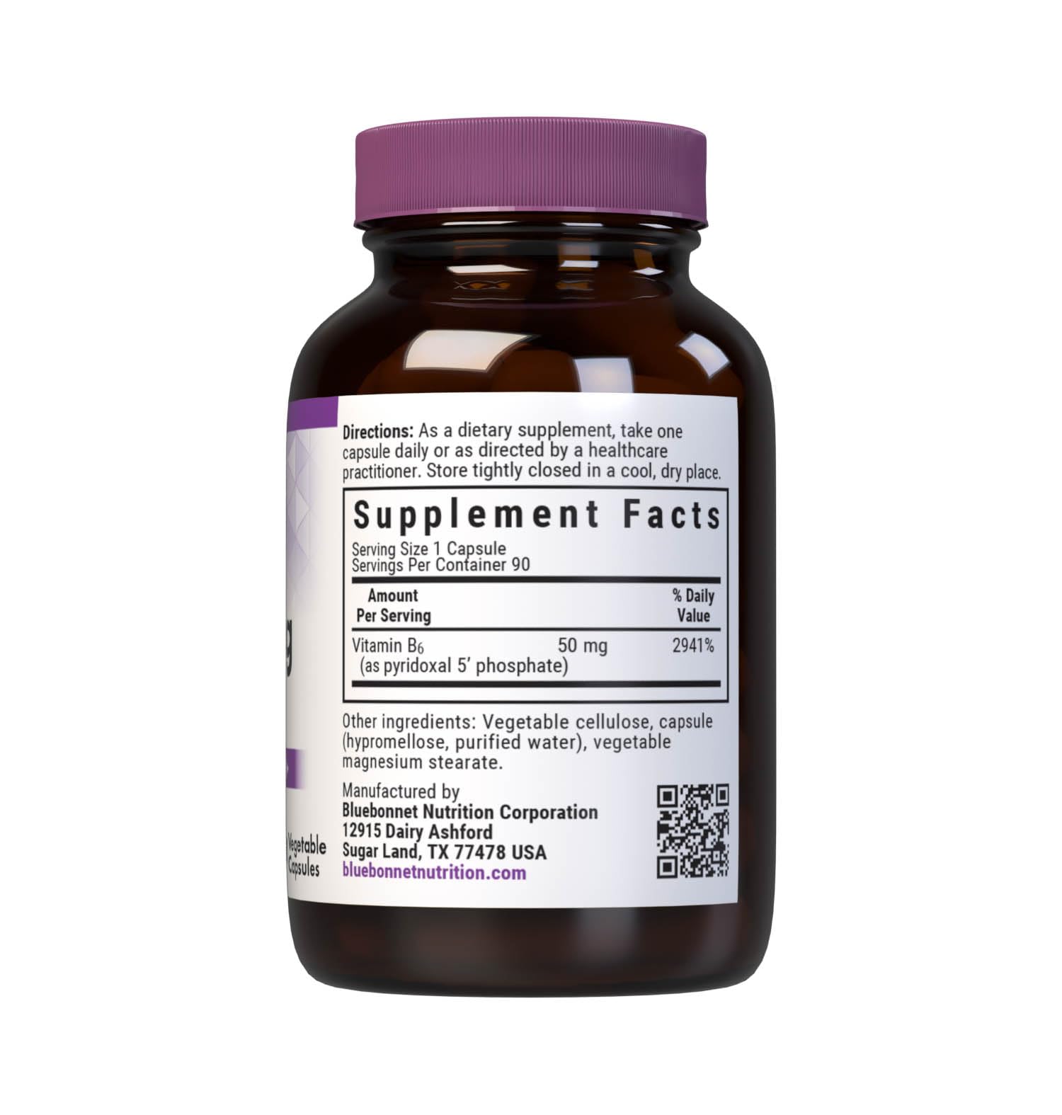 Pyridoxal-5-Phosphate Vitamin B6 50 mg capsules and bottle