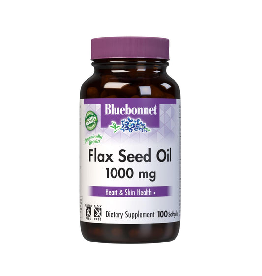BlueBonnet Nutrition Flax Seed Oil 1000 mg Softgels bottle front view