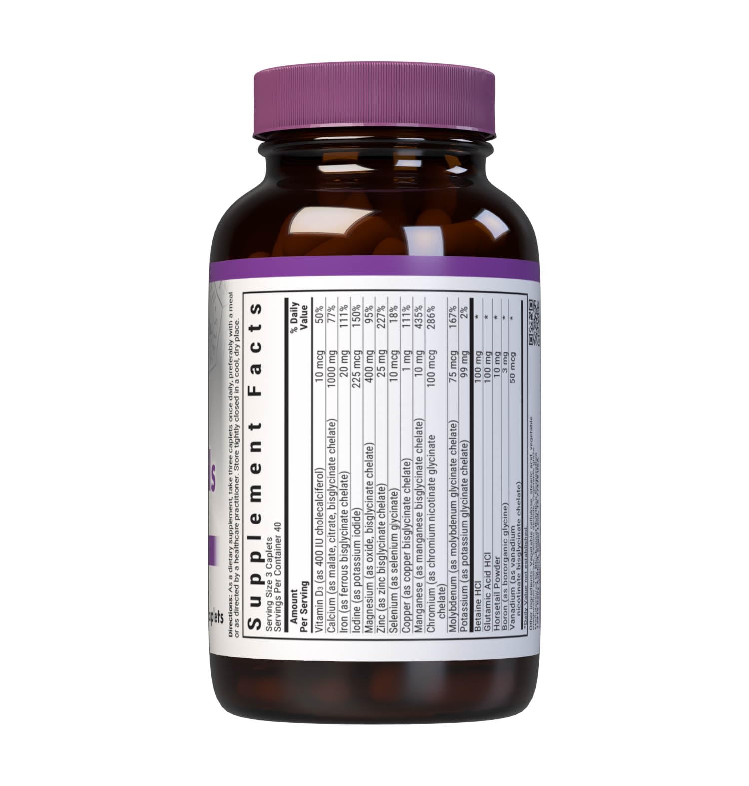 Front view of Bluebonnet Albion Chelated Multiminerals bottle