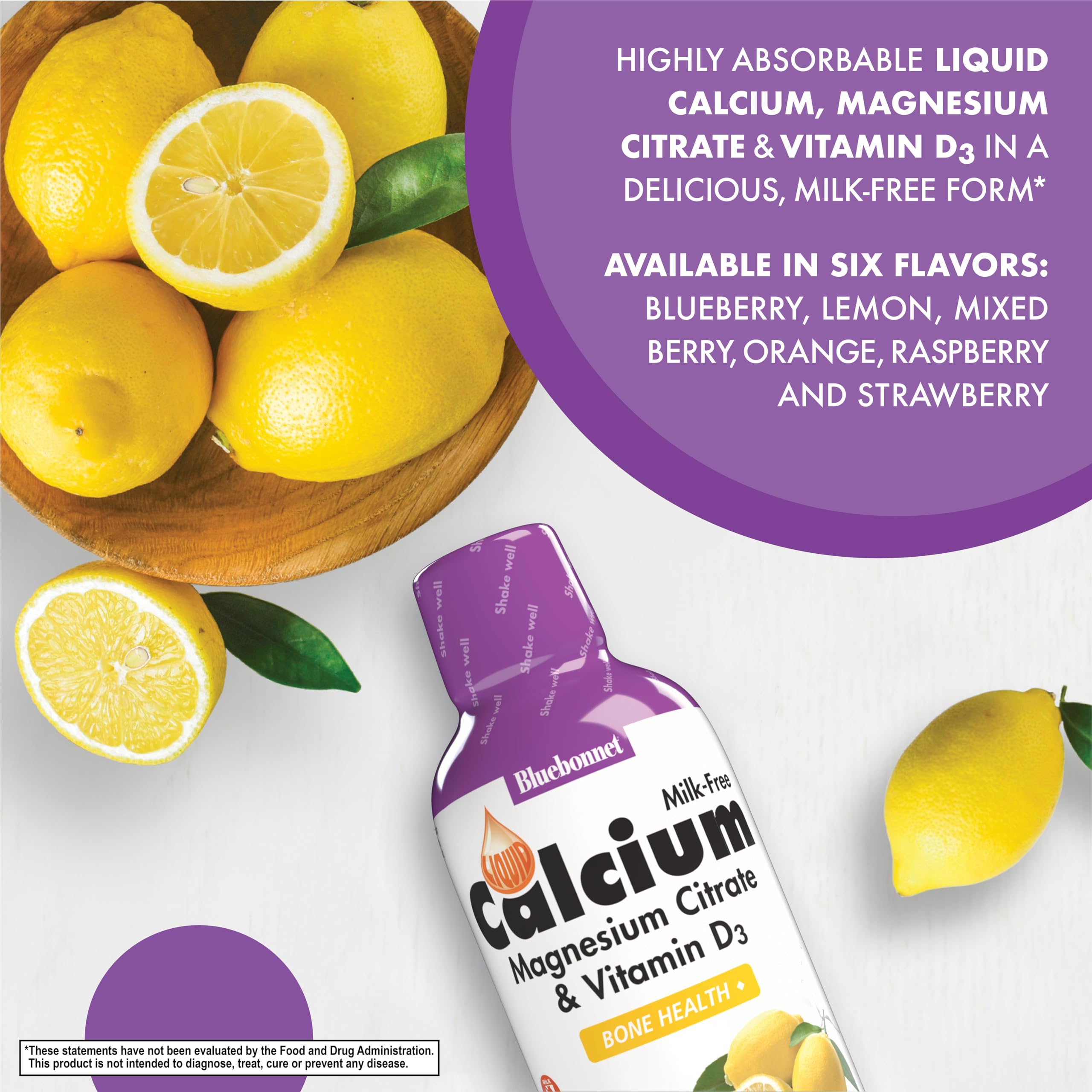 Serving size and nutrition facts for Bluebonnet Nutrition Liquid Calcium Citrate Magnesium Citrate Lemon