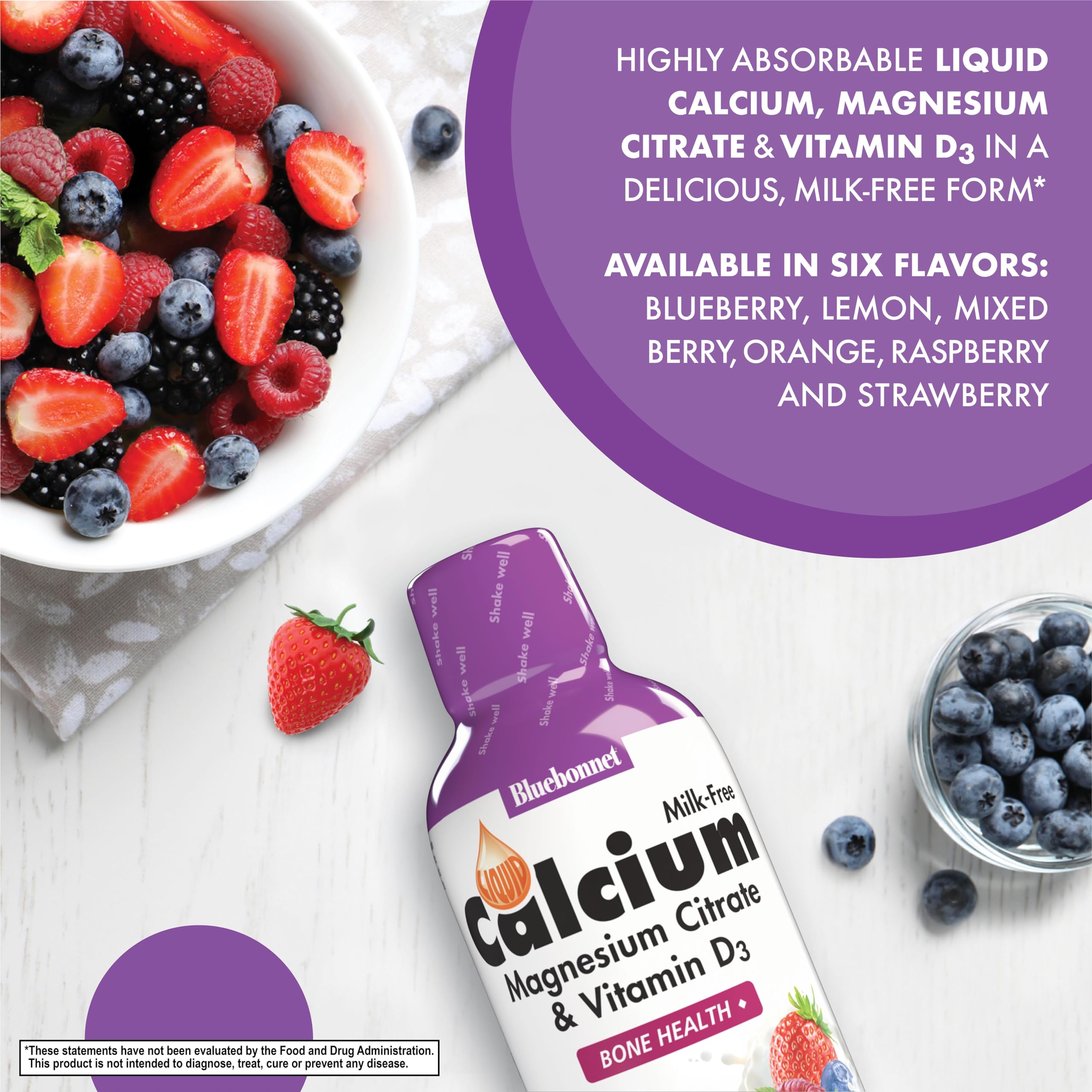 Serving spoon with Bluebonnet liquid calcium supplement