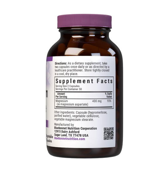 Close-up of magnesium 400 mg capsules for daily mineral supplement