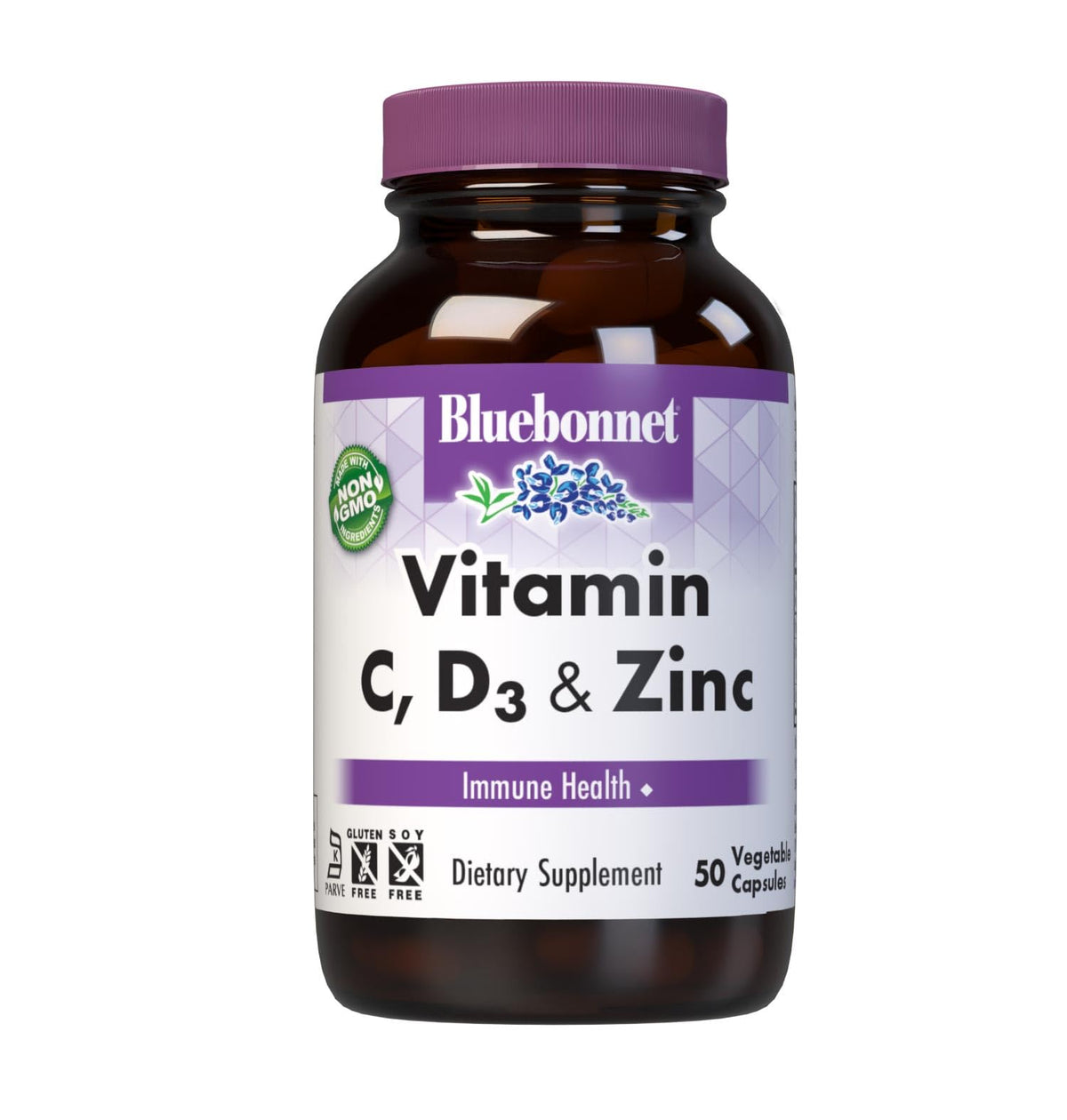 BlueBonnet Nutrition Vitamin C D3 Zinc bottle front label