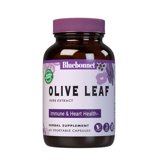 Bluebonnet Olive Leaf Extract bottle with label, 60-count