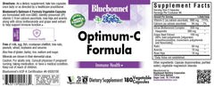 Close-up of BlueBonnet Optimum-C Formula Capsules showing label and ingredients