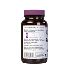 Nutrition facts panel for Red Yeast Rice 600 mg capsules