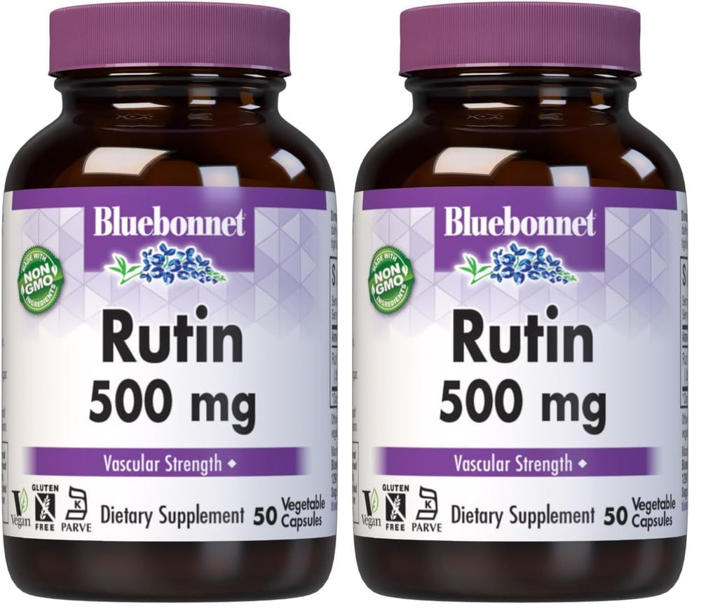 BlueBonnet Rutin 500mg bottle illustrating vascular health concept