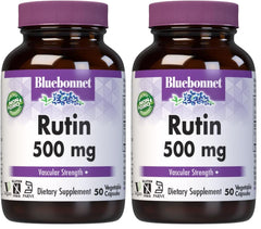 BlueBonnet Rutin 500mg bottle illustrating vascular health concept