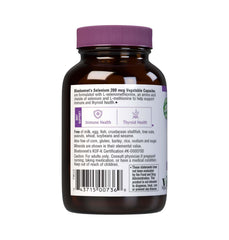 Vegan, non-GMO, gluten-free Bluebonnet selenium supplement in amber glass bottle