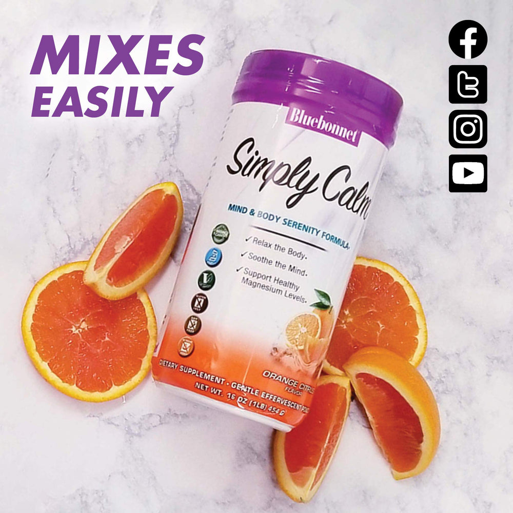 Dairy-free and soy-free labeling on Simply Calm packaging