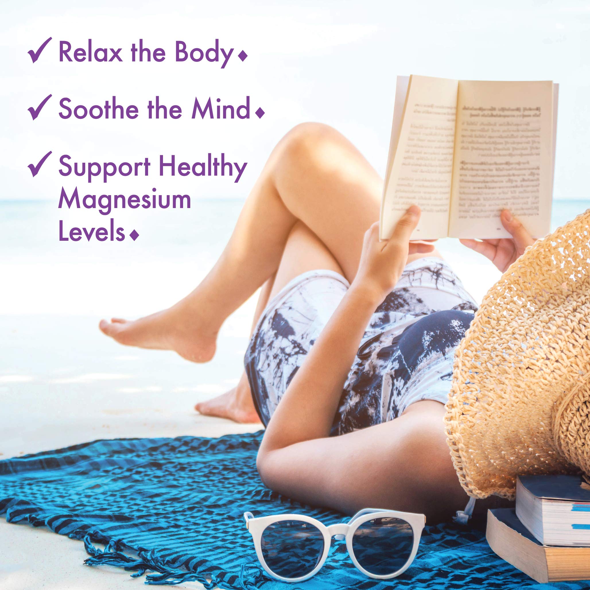 Bluebonnet Simply Calm label highlighting magnesium blend and flavor