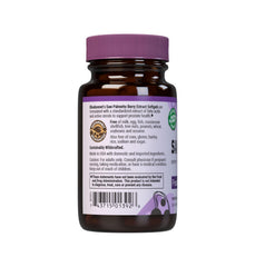 Supplement facts for BlueBonnet Saw Palmetto Berry Extract Softgels, 320 mg per serving