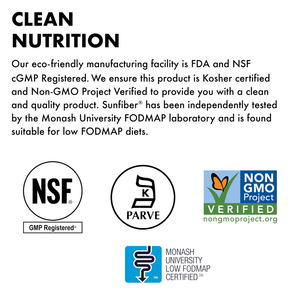 Low-FODMAP certified Sunfiber fiber product