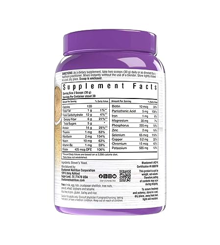 Bluebonnet Super Earth Brewer's Yeast Powder packaging label (non-GMO)