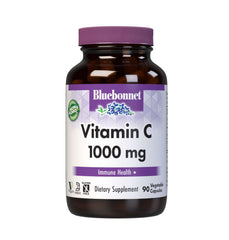 Bottle of Bluebonnet Vitamin C 1000 mg capsules with label