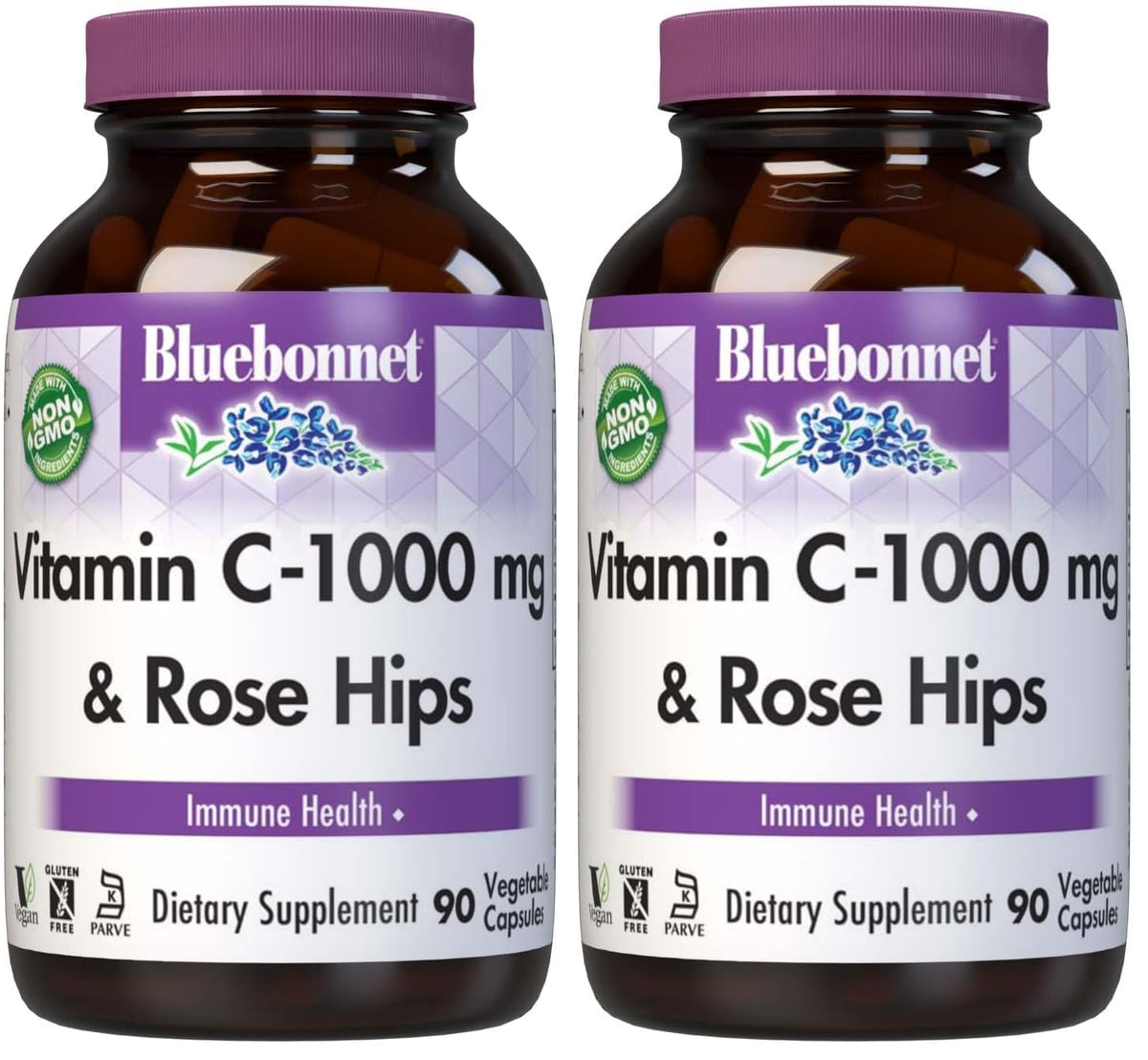 BlueBonnet Nutrition Vitamin C-1000 mg + Rose Hips bottle front view