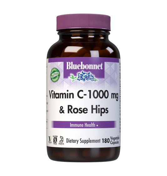 Bluebonnet Vitamin C 1000 mg Plus Rose Hips bottle front view