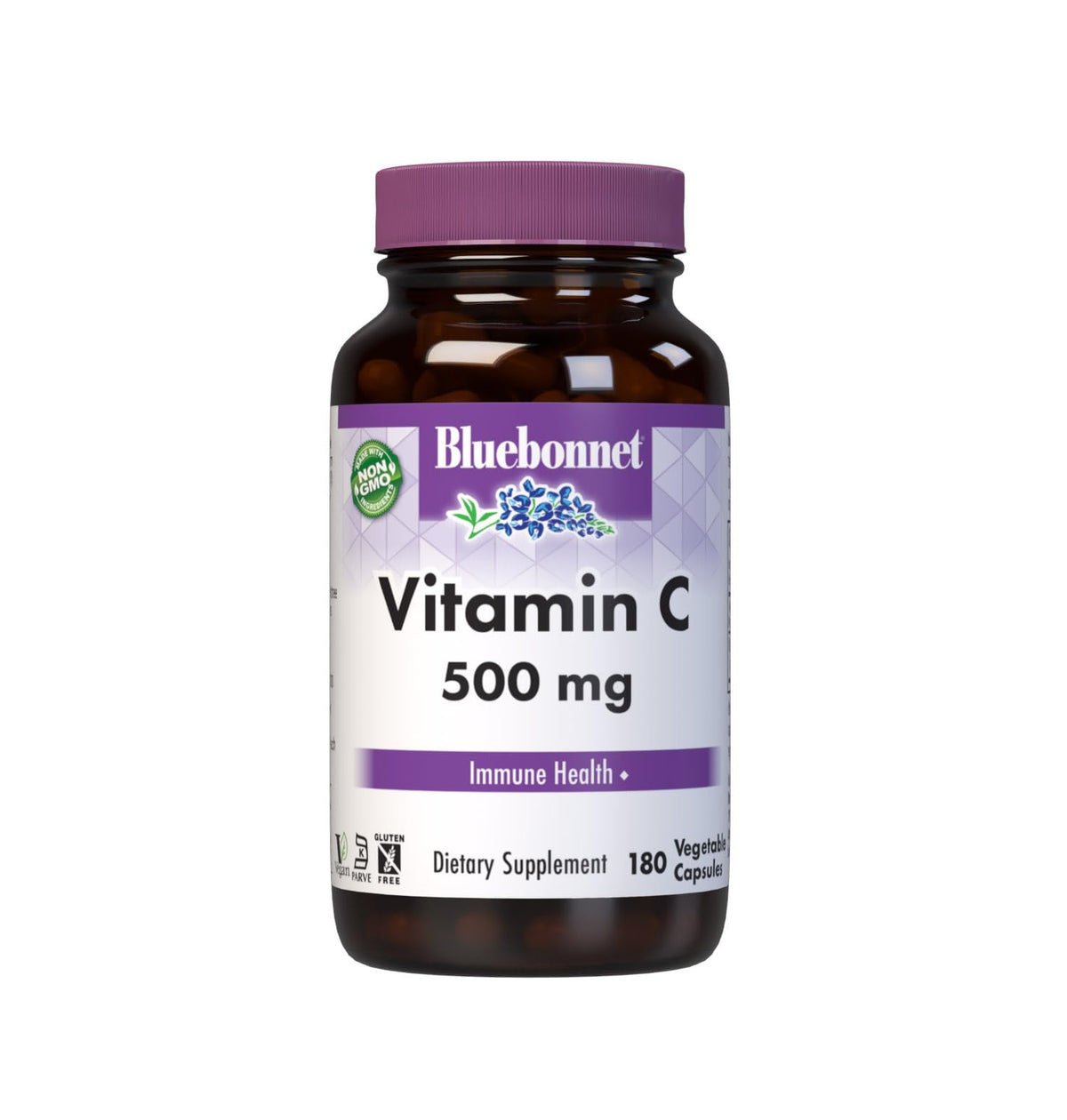 Bluebonnet Vitamin C 500 mg vegetable capsules bottle – front view