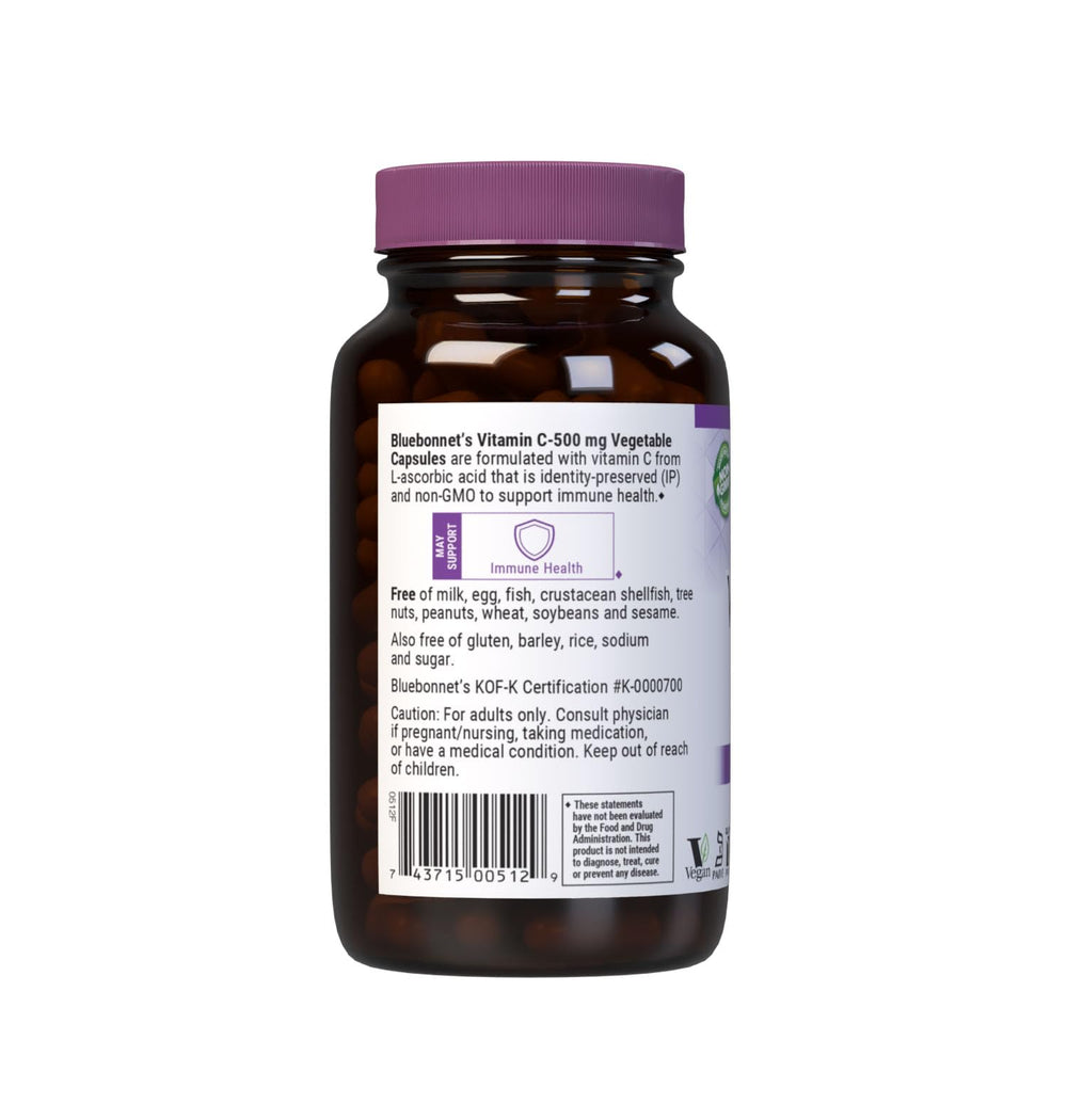 Bluebonnet Vitamin C 500 mg capsules packaging and bottle