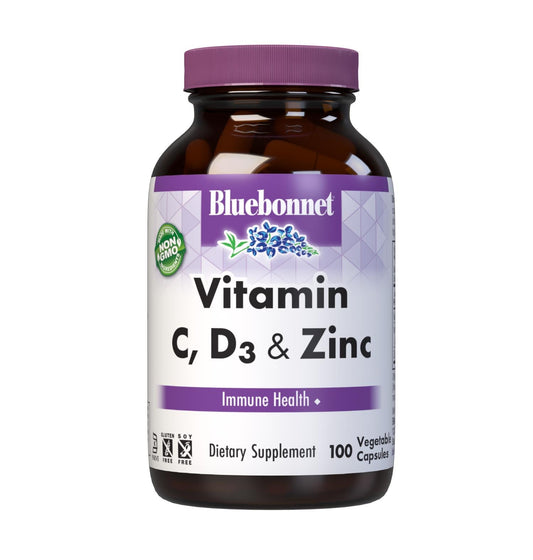 Bluebonnet Nutrition Vitamin C, D3 & Zinc bottle front