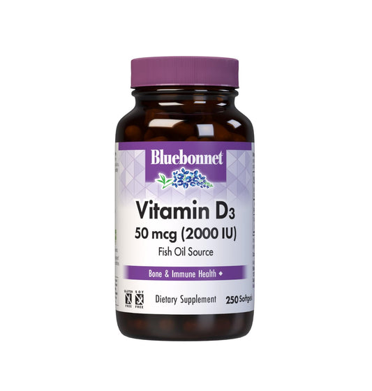 Bluebonnet Vitamin D3 2000 IU bottle – front view