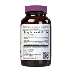 Bluebonnet Vitamin D3 2000 IU capsules back label